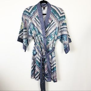 Victoria Secret kimono robe blue green boho Small